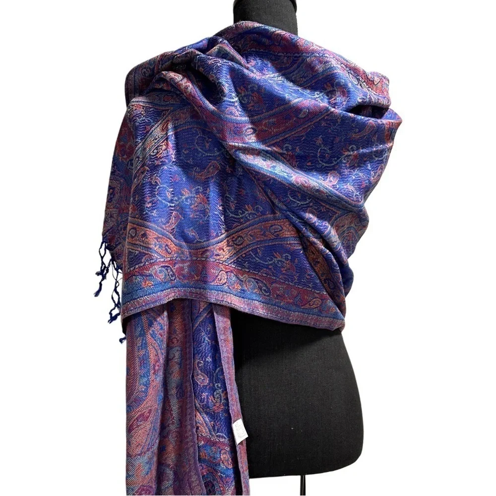 Elegant Shawl in Royal Blue - Versatile Wrap, Stole, Scarf, Veil in Soft Rayon